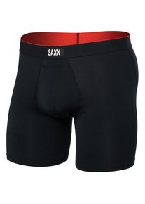 SAXX Multi-Sport Mesh Boxer Brief Fly Kunstfaserunterwäsche Herren (Gr L |schwarz)