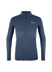 Salewa Zebru Med Warm AMR Half Zip Tee Merinounterwäsche Herren (Gr M |blau)