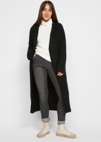 bonprix Lange Strickjacke, schwarz, Gr.44/46 (L), Langgeschnittener Strickmantel im modischen Oversizelook