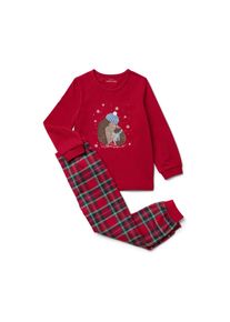 Tchibo - Kinder-Pyjama &raquo;Glow in the dark&laquo; - Kinder - Gr. 98/104 - dunkelrot/print