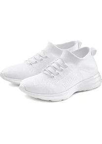 Sneaker Lascana "Slipper, Halbschuh, Turnschuhe, ultraleicht und bequem", Damen, Gr. 36, wei&szlig;, Obermaterial: 100% Textilmaterial. Decksohle: 100% Textilmaterial. Futter: 100% Textilmaterial. Laufsohle: 100% Synthetik, unifarben, Basic, Schuhe Sneaker, zum Reinschl&uuml;pfen mit elastischen Schn&uuml;rb&auml;ndern VEGAN, Topseller