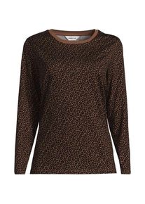 LANDS' END Lang&auml;rmeliges Supima-Shirt mit Rundausschnitt, Damen,  Braun, by Lands' End