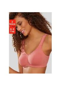 Soft-BH Petite Fleur, Damen, Gr. 100, Cup D, rosa (terra, puder), Trikot, Obermaterial: 95% Baumwolle, 5% Elasthan, BHs Soft-BH, ohne B&uuml;gel, Baumwolle, Topseller