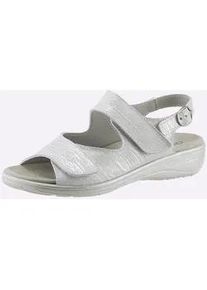Sandalette Classic Basics, Damen, Gr. 37, silber (silberfarben), Glattleder, Schuhe Sandalette