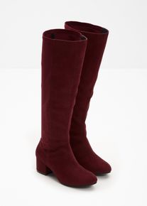 bonprix Stiefel, rot, Gr.38, Bequemer Stretchstiefel mit gepolsterter Innensohle, aus Vegan