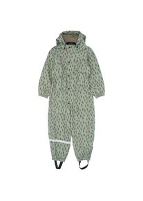 Mikk-line PU AOP Rain Suit with Fleece Overall Kinder (Gr 98 |oliv/grau |wasserdicht)