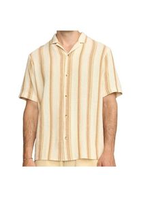 Revolution Short-Sleeved Cuban Cotton Shirt Hemd Herren Alltag (Gr M |beige)