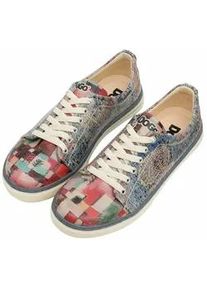 Sneaker DOGO "Classic Schn&uuml;rsneaker Mini Mosaic Damen Sneaker", Damen, Gr. 38, Normalschaft, bunt (mehrfarbig), Lederimitat, Schuhe Skaterschuh Schn&uuml;rschuh Sneaker low, Handgefertigt