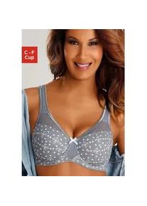 Minimizer-BH Nuance, Damen, Gr. 100, Cup E, grau (grau, bedruckt), Netz, Obermaterial: 71% Polyamid, 29% Elasthan, Basic, BHs Minimizer-BH, mit B&uuml;gel und leicht transparentem T&uuml;ll im Obercup