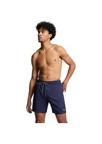 Badeshorts Puma "Puma SWIM MEN MID SHORTS 1P", Herren, Gr. XS, N-Gr, blau (navy), Web, Obermaterial: 100% Polyester, unifarben, Badehosen Badeshorts, High-Tech Rei&szlig;verschluss an der Ges&auml;&szlig;tasche, Seitentaschen