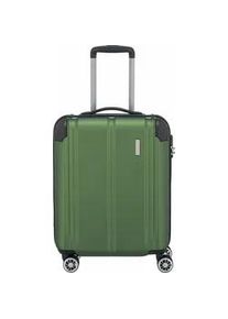 Hartschalen-Trolley Travelite "CITY Reisekoffer Hartschale", Gr. B/H/T: 40cm x 55cm x 20cm 40 l, gr&uuml;n, ABS, matt, unifarben, Basic, Koffer, mit TSA-Schloss, 4 Rollen, robustes ABS Reisegep&auml;ck