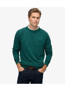 Superdry Herren Baumwolle Gesticktes Logo Essential Raglan Rundhals-Sweatshirt, Dunkelgr&uuml;n - Gr&ouml;&szlig;e: XL 1040607500870I5T004