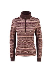 KARI TRAA Lune Halfzip Kunstfaserunterwäsche Damen (Gr XL |braun)