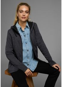 sheego Große Größen Strickfleecejacke, anthrazit, Größe 40/42 - Damen