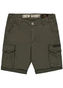 Shorts Alpha Industries "Crew Short", Herren, Gr. 30, Normalgr&ouml;&szlig;en, grau (grauschwarz), Obermaterial: 98% Baumwolle, 2% Elastan; Futter: 100% Baumwolle, Hosen Shorts