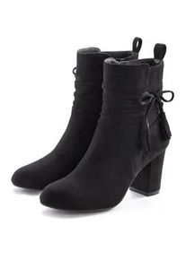 Stiefelette Lascana, Damen, Gr. 40, schwarz, Obermaterial: 100% Textilmaterial. Decksohle: 100% Lederimitat. Futter: 100% Textilmaterial. Laufsohle: 100% Synthetik, unifarben, Schuhe Stiefelette, mit Blockabsatz, High-Heel-Stiefelette, Ankle Boots, Stiefel