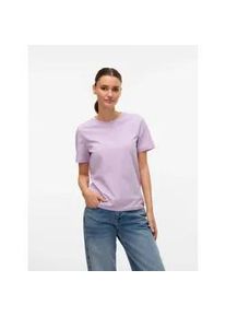 V&eacute;ro Moda Kurzarmshirt VERO MODA "VMPAULINA SS T-SHIRT GA JRS NOOS", Damen, Gr. XS, lila (orchid bloom), Jersey, Obermaterial: 100% Baumwolle, unifarben, normal, Rundhals, Shirts, Baumwolle, regular fit