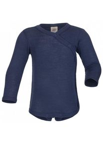 Merinounterw&auml;sche Engel Wickelbody L/S Kinder (Gr 74/80 |blau)