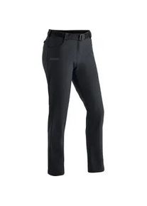 Funktionshose Maier Sports "Perlit W", Damen, Gr. 19, Kurzgr&ouml;&szlig;en, schwarz, Vorderseite: 92% Polyester, 8% Elasthan; R&uuml;ckseite: 100% Polyester, Hosen Funktionshose, warme Damen Softshellhose, Winter Outdoorhose, winddicht, Regular Fit