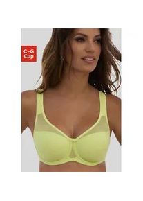 Minimizer-BH Nuance, Damen, Gr. 95, Cup C, gr&uuml;n (lime), Spitze, Obermaterial: 83% Polyamid, 17% Elasthan, BHs Minimizer-BH, mit B&uuml;gel und breiten Tr&auml;gern, aus festem Jacquardmaterial