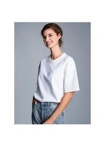 T-Shirt TRIGEMA "TRIGEMA Heavy Oversized T-Shirt", Damen, Gr. M, wei&szlig;, Single Jersey, 100% Baumwolle, Rundhals, Shirts T-Shirt
