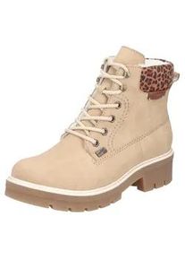 Winterstiefelette Rieker, Damen, Gr. 39, hellbeige, leo, Lederimitat, Textil, Schuhe Winterstiefelette, Winterboots, Schn&uuml;rboots mit wasserabweisender RiekerTEX-Membran