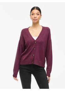 Vila Damen Strickjacke "VIRIL V-NECK KNIT CARDIGAN - NOOS"fig detail:schwarz melange, modisch, Gr. M, meliert, Feinstrick, Obermaterial: 50% Viskose,