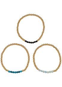 Firetti Armband Set "Multipack Schmuck Geschenk Armschmuck Armketten Edelstein", Materialmixgoldfarben, schwarz, blau, hellblau, goldfarben, schwarz,