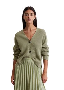 Marc O'Polo MARC O'POLO Damen Cardigan "aus Heavy-Weight-Organic-Cotton"smooth sage, casual, Gr. XS, unifarben, Obermaterial: 100% Baumwolle, Strickjacken