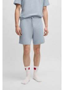 HUGO UNDERWEAR Herren Pyjamashorts "Austin Short", Gr. Mopen blau 483, Web, Obermaterial: 60% Baumwolle, 40% Polyester, Waffelmuster, casual, Hosen,