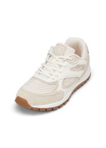 Marc O'Polo MARC O'POLO Damen Sneaker "mit weitmaschigem Mesh-Einsatz", Gr. 36weiß cotton, dry sand, Obermaterial: 80% Polyester, 20% Leder, unifarben, Schuhe