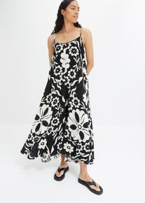 bonprix weites Tr&auml;gerkleid aus flie&szlig;ender Viskose, schwarz, Gr.40, Weites Maxikleid mit Spaghetti-Tr&auml;gern aus flie&szlig;ender Viskose, aus Viskose