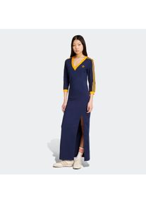 Damen Maxikleid "MAXI DRESS V"night indigo, crew orange, sportlich, Gr. XL, adidas originals, Obermaterial: 93% Baumwolle, 7% Elasthan, Kleider