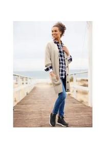 Strickjacke Heine, Damen, Gr. 40, beige (sand, meliert), 50% Viskose, 28% Polyester, 22% Polyamid, unifarben, Strickjacken Strickjacke