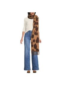 LANDS' END Schal mit Leoprint, Damen,  Braun, Polyester, by Lands' End