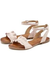 Sandale Lascana "Sommerschuh", Damen, Gr. 37, rosa (ros&eacute;), Obermaterial: 100% Ziegenleder. Decksohle: 100% Rindsleder. Futter: 100% Schweinsleder. Laufsohle: 100% Synthetik, unifarben, Schuhe Sandale, Sandalette, Sommerschuh aus hochwertigem Leder mit kleinen R&uuml;schen