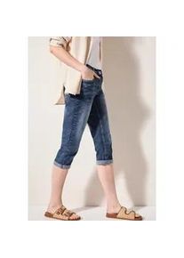 3/4-Jeans Cecil "Style Scarlett", Damen, Gr. 30, N-Gr, blau (mid blau used wash), Denim/Jeans, Obermaterial: 78% Baumwolle, 20% Polyester, 2% Elasthan, unifarben, 3/4-L&auml;nge, Jeans, im 5-Pocket-Style, Topseller