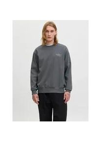 Jack & Jones Sweatshirt JACK & JONES "JPRBLACHAD BRANDING SWEAT CREW NECK LN", Herren, Gr. M, volcanic ash, angeraute Sweatware, Obermaterial: 95% Baumwolle, 5% Elasthan, bedruckt, relaxed fit normal, Rundhals, Rippb&uuml;ndchen, Sweatshirts Sweatshirt