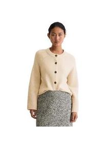 Marc O'Polo Cardigan MARC O'POLO, Damen, Gr. XL, natural stone, Strick, Obermaterial: 75% Schurwolle, 25% Polyamid, loose fit, Rundhals, Rippstrickb&uuml;ndchen, Strickjacken, aus softem Schurwolle-Mix, Raglan&auml;rmel, loose fit