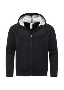 Kapuzensweatjacke Ragwear "Raggan Zip", Herren, Gr. S (48), schwarz, Material: 50% Viskose, 28% Polyester, 22% Nylon, gerade h&uuml;ftlang, hoch geschlossener Ausschnitt, eng Rippstrickb&uuml;ndchen, Sweatjacken, Zipper aus Rippstrick mit gro&szlig;er Kapuze