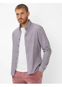 Brax Herren Hemd Style DANIEL velvet, dunkelrot, Gr. XL