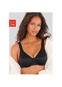 Minimizer-BH Lascana, Damen, Gr. 80, Cup F, schwarz, Microtouch, Obermaterial: 82% Polyamid (TACTEL), 18% Elasthan (LYCRA), BHs Minimizer-BH, mit B&uuml;gel und nahtlosen Cups, aus seidiger Microfaser, Basic Dessous