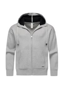 Kapuzensweatjacke Ragwear "Raggan Zip", Herren, Gr. L (52), grau, Material: 50% Viskose, 28% Polyester, 22% Nylon, gerade h&uuml;ftlang, hoch geschlossener Ausschnitt, eng Rippstrickb&uuml;ndchen, Sweatjacken, Zipper aus Rippstrick mit gro&szlig;er Kapuze