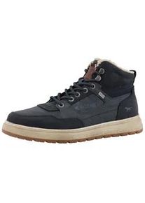 Winterboots Mustang SHOES "Puno", Herren, Gr. 43, navy, Lederimitat, Textil, Basic, Schuhe Winterboots, High Top Sneaker, Schn&uuml;rboots mit Warmfutter