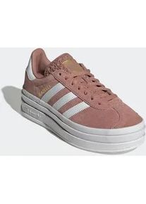 Plateausneaker Adidas ORIGINALS "GAZELLE BOLD", M&auml;dchen, Gr. 38,5, rosa (warm clay, cloud wei&szlig;, gold metallic), Leder, Synthetik, Schuhe Plateausneaker, f&uuml;r Kinder & Jugendliche