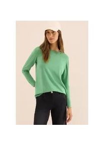 Strickpullover Cecil, Damen, Gr. L (42), fennel gr&uuml;n, Strick, Obermaterial: 60% Baumwolle, 40% Viskose, unifarben, normal h&uuml;ftbedeckend, Rundhals, Flachstrickb&uuml;ndchen, Pullover Strickpullover, mit feinem Detail an der Schulter und Viskose-Anteil