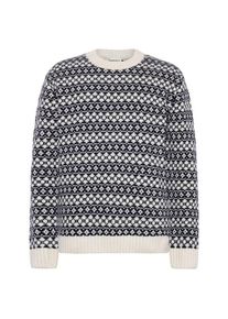 KnowledgeCotton Apparel Fair Isle Crew Neck Lambswool Knit Wollpullover Herren (Gr XL |grau)