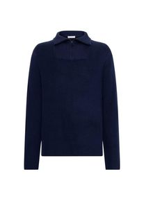 Woll- & Merinopullover KnowledgeCotton Apparel 1/2 Neck Zip Merino Wool Rib Knit Herren (Gr S |blau)