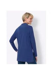 Longshirt Classic Basics "Longshirt", Damen, Gr. 44, blau (royalblau), 100% Baumwolle, unifarben, Shirts Longshirt