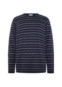 Woll- & Merinopullover KnowledgeCotton Apparel Jacquard Crew Neck Knit Herren (Gr M |blau)